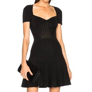 Vintage one of a kind Alexander McQueen metallic armour knit anthracite dress